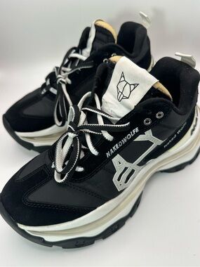 Naked Wolfe Black and White Women’s Platform Sneakers